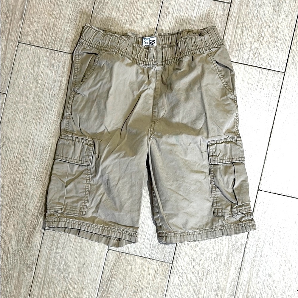 The Children's Place Tan Boys Cargo Shorts Size 12 with Pockets School Uniform